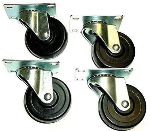 Swivel Plate Caster Wheels 3 inch (Pack Of 4)