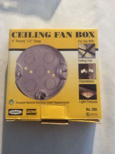 Hubbell Raco 4&#034;&#034; Round Ceiling Fan Box - 295