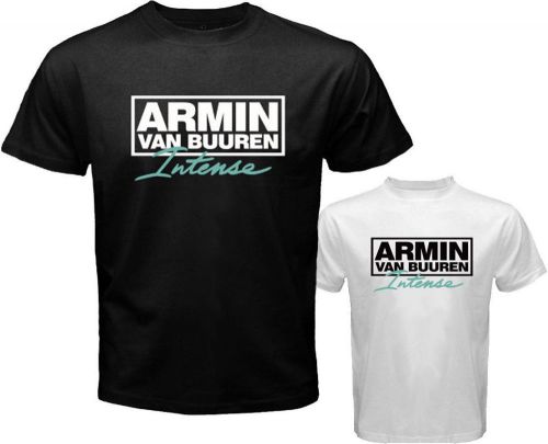 ARMIN VAN BUUREN Intense Logo Electro Music Men&#039;s White Black T-Shirt Size S-3XL