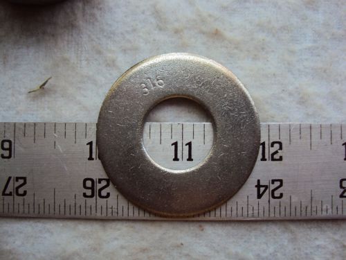 Lot of 20 ,flat washers, 316 stanless steel ,id 13/16 , od 1 7/8 , for sale