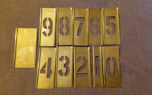 Vintage 1/2&#034; Reeses Interlocking Lockedge Adjustable Brass Stencils Numbers #3