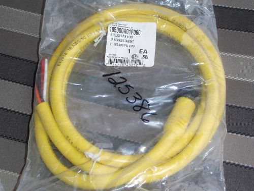 Brad harrison 6 foot 105000a01f060 5 pole female cordset straight connector for sale