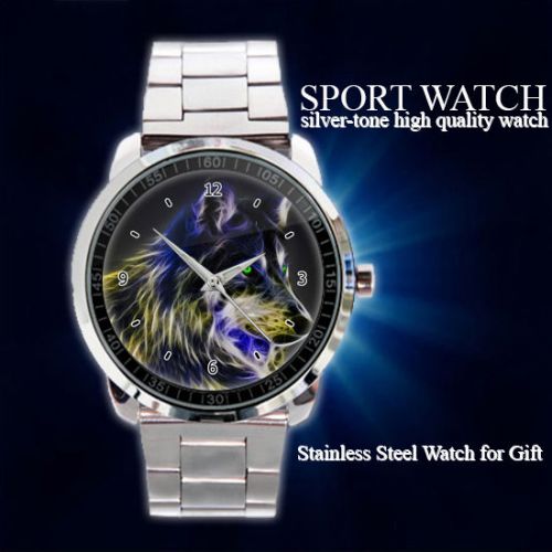 Fractal Wolf Design Sport Metal Watch