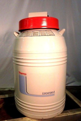 Thermo Locator 4 Lab Cryogenic Storage Canister Tank w/ Liquid Nitrogen Monitor