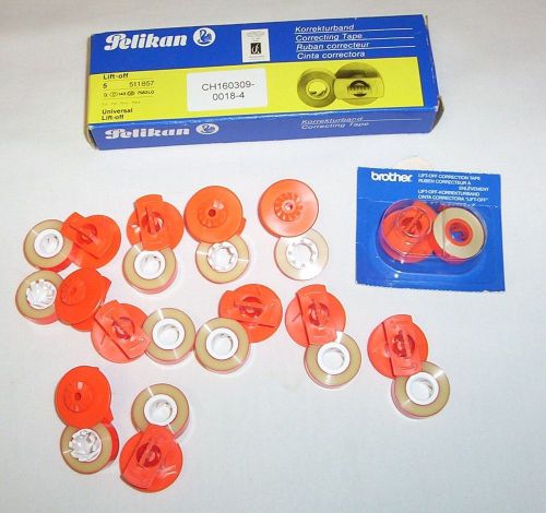 Approx 13 Universal/Brother lift-off correcting/correction tapes for typewriters