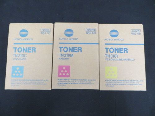 3 Genuine Konica Minolta TN310C TN310M TN310Y Toner Cartridge For C350 C351 C450