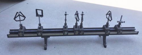 Vintage Cast Iron Advanced Lathe-Bed Optical Bench w/ Seven Carriages - CENCO