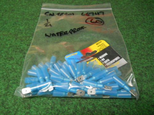 1/4&#034;  Spade WaterProof Terminals 65747 Blue 16-14 AWG Connector stake lot of 60
