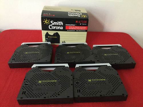 Smith Corona Correctable Film Ribbons No. H67108 Black Cassettes Box of 5