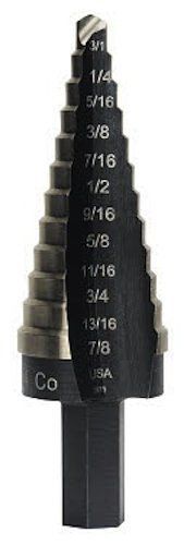 Speedpoint Tip Cobalt HSS 12-Step Radial Concave Flute Drill Bit/3-Flatted Shank
