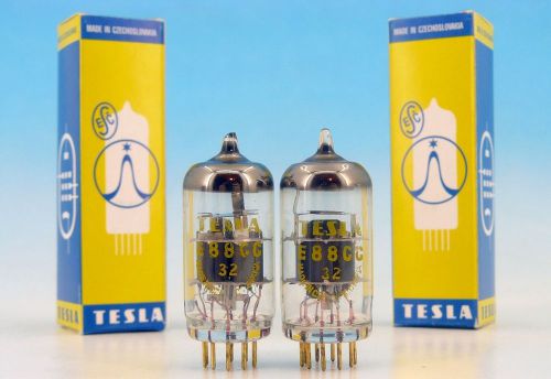 E88CC MATCHED PAIR  Gold Pins 6922 TESLA 1971 Double Triode TUBES / Selected DUO