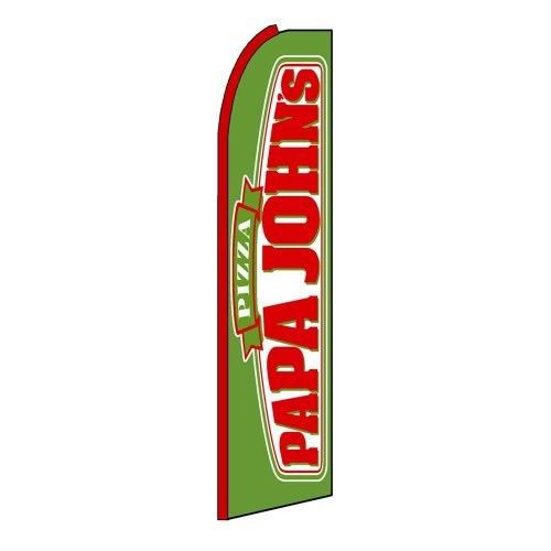 Papa Johns Pizza business sign Swooper flag 15ft Feather Banner made USA (1)