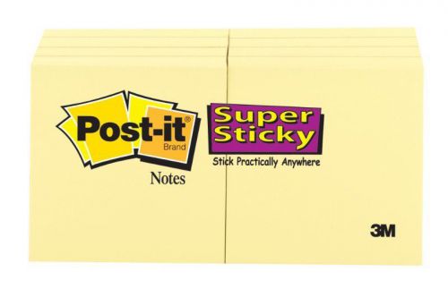 Post-it super sticky notes, 2 x 2 inches, canary yellow, 8 count for sale