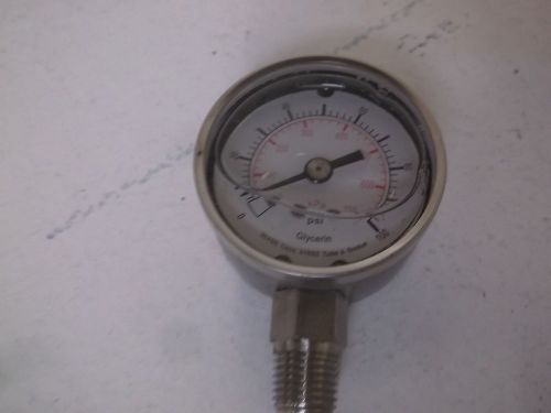 4CFF8 PRESSURE GAUGE 0-100 PSI GLYCERIN *NEW OUT OF BOX*