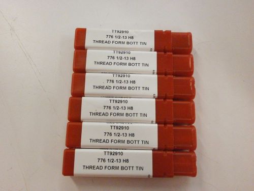 6pc) 1/2-13 h8 thread roll form bottom tap tin coated titan usa tt92910 tt134 for sale