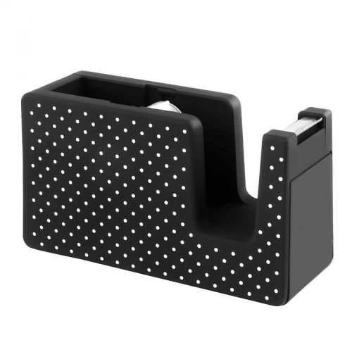 Insten Design Desktop Tape Dispenser Soft Touch For 1&#034; Core Tape Black/White Dot