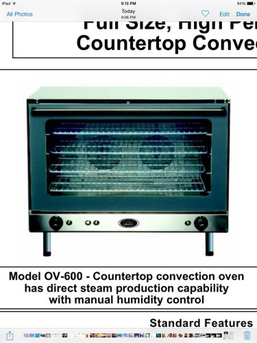 CADCO  OV-600 FULL Size Countertop Convection Oven. High Performance