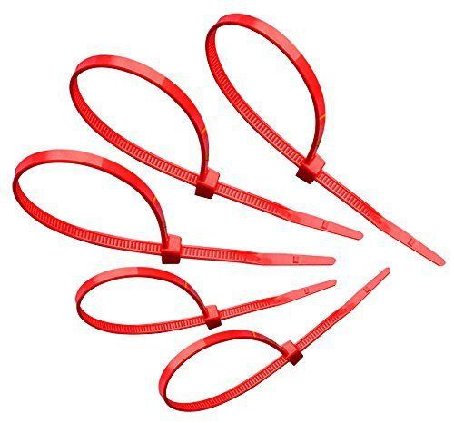 Tach-It 8&#034; x 40 Lb Tensile Strength Red Colored Cable Tie Pack of 1000
