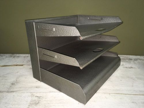 VTG CRONCO Industrial Metal 3-Tier Paper Office Desk Tray Cronstroms MPLS MINN