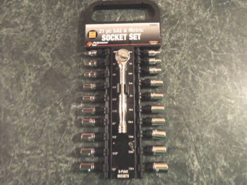 21 piece SAE &amp; Metric Socket Set - 1/4&#034; Drive, Performance tool, NEW