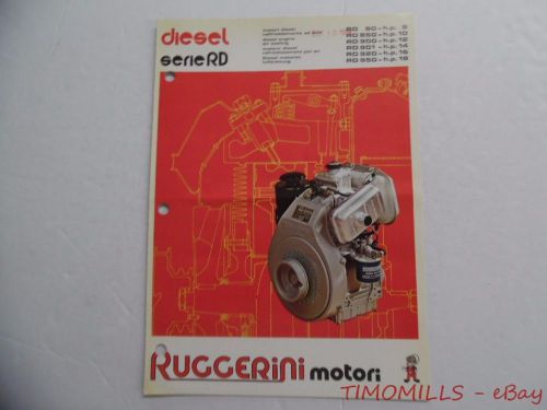1979 ruggerini serie rd italian diesel engine motor catalog brochure vintage vg for sale