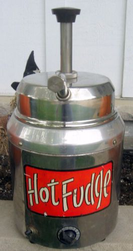 VINTAGE HOT FUDGE WARMER KEEPER DISPENSER USA MODEL   WORKS soda fountain