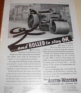1939 Austin Western Roll-A-Plane Road Roller Print Ad - Box 100