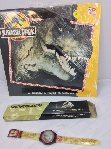 1994 Jurassic Park 16-Month Calendar Factory Sealed!  &amp; Burger King Watch