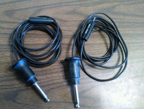 TWO ACMI C650-129A REUSABLE ACTIVE CORD FOR VALLEYLAB OR BOVIE UNITS