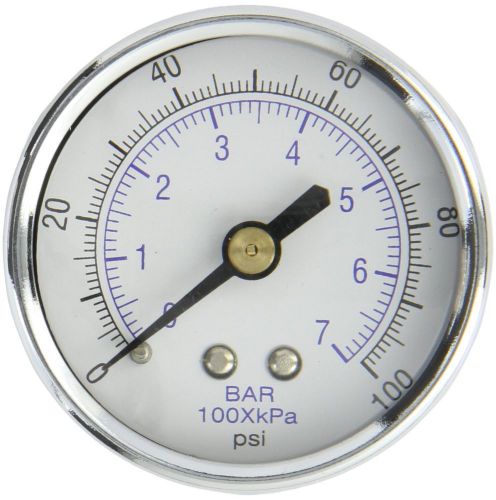 Pic gauge 102d-204e dry filled utility center back mount pressure gauge with ... for sale