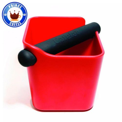 Cafelat Home Knockbox Espresso Grounds Bin Knocking Out (Red) NEW
