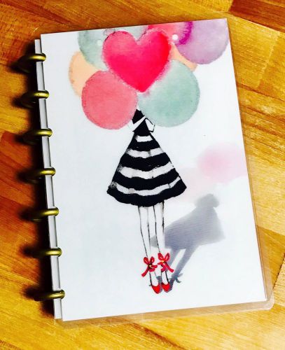 Stripe Skirt &amp; Balloons Front/Back Cover Set for use w/ MINI Happy Planner