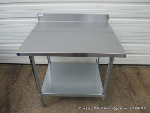 New Stainless Steel Work Prep Table 36&#034; x 30&#034; , With Back Splash, NSF