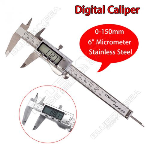 150mm 6&#034; Stainless Steel Electronic LCD Digital Vernier Caliper Depth Measuring