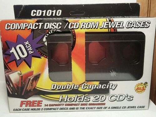 2-10 New Single Black Tray CD DVD Jewel Cases, Case holds 2 DISC-FREE SHIPPING