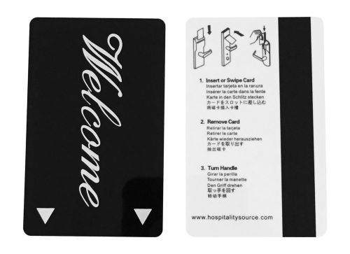 Hospitality Source CR80-Welcome Key Cards 2 Sleeves of 250 Pieces Standard Bl...