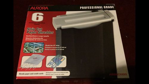 Aurora As680sbs 6 Sheet Paper Shredder Strip Cut Brand New