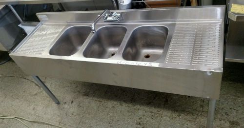 3 compartment bar sink