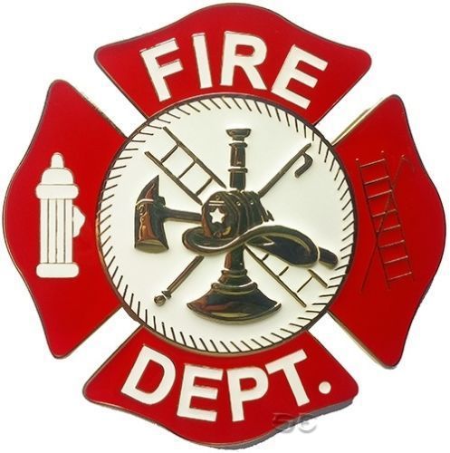 Firefighter Fire Rescue Car Motorcycle Grill Badge Emblem 5 1/2&#034; FIRE DEPT.