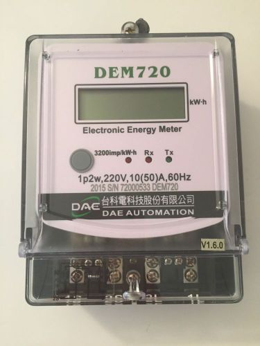 Dae dem720-2 electric kwh submeter, 1 phase, 2 wire, 240v, 50a, pass-through for sale