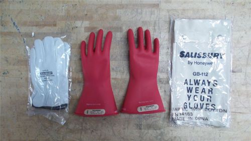Salisbury gk0011r/8 size 8 class 00 red natural rubber electrical glove kit for sale