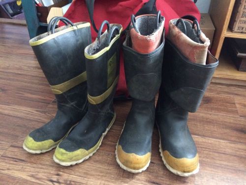 Lot (2 Pair) Firefighter Boots High and Low Morning Pride Servus Turnout Gear