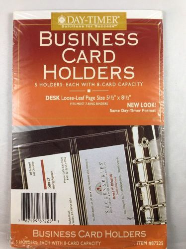 3 Pages Business Card Holders For 7 Ring Binders 5 1/2&#034; X 8 1/2&#034; Page Size Day