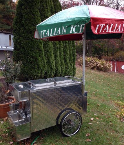 Italian Ice Cart with Umbrella / Stainless Steel