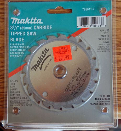 Makita 4 3/8&#039;&#039; Carbide Tipped Blade 20 tooth 15mm Arbor New in Package