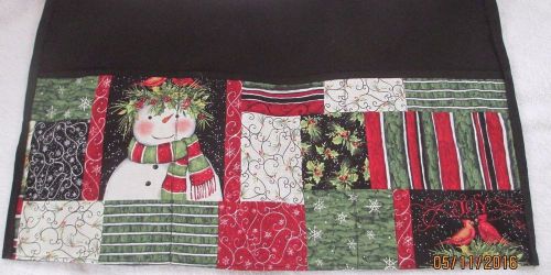 Waiter/waitress Server Waist Apron, Christmas Snowman Patchwork