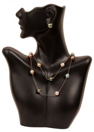Necklace And Earring Bust Jewelry Display - Black