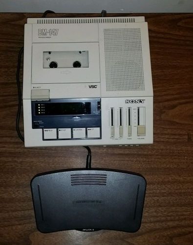 Sony BM-147 (With Foot Control) Recorder Cassette Transcriber