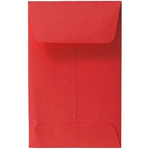 Jam paper #1 coin envelope (2 1/4&#034; x 3 1/2&#034;) - red recycled - 25 envelopes per for sale