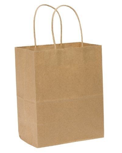 Duro Tempo Small Shopping Bag, Kraft Paper, 4-1/2&#034;x8&#034;x10-1/4&#034; 250 ct,